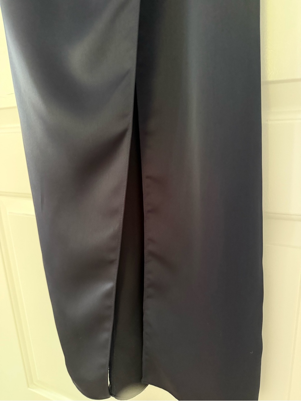 Aqua Midnight Navy Satin Bustier Maxi Dress with Sheer Waist - Picture 7 of 10